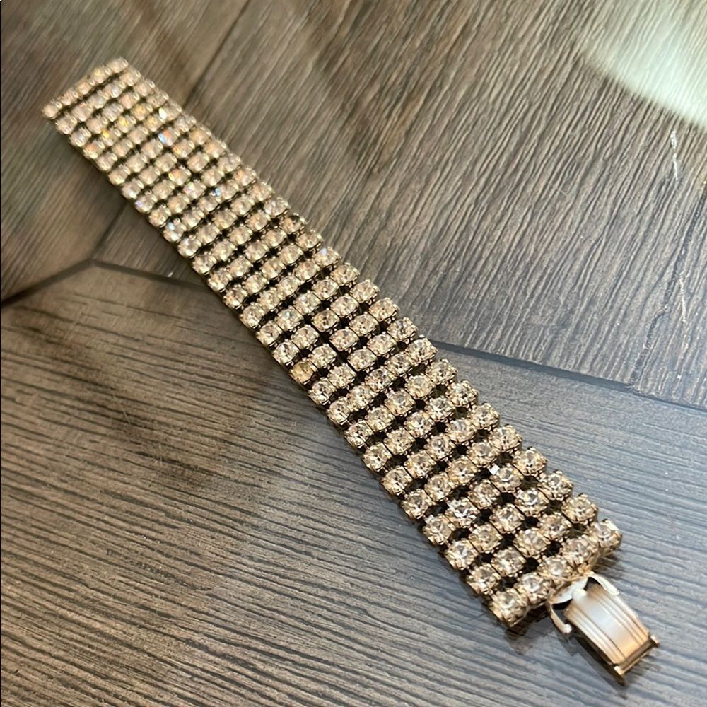 Vintage Wide Rhinestone Bracelet
